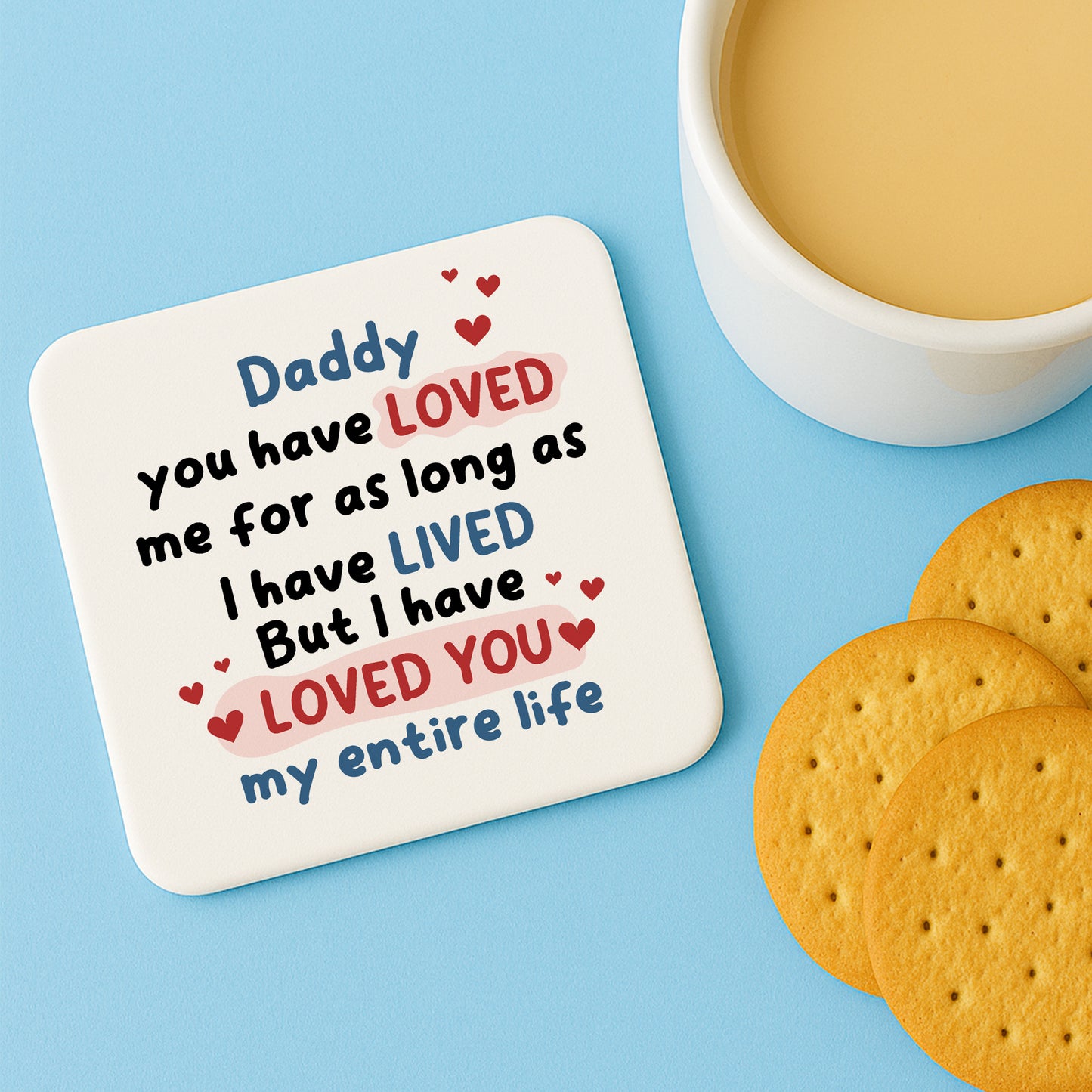 Cute Dad Gift Dad Coaster Loved You My Entire Life Dad Gifts