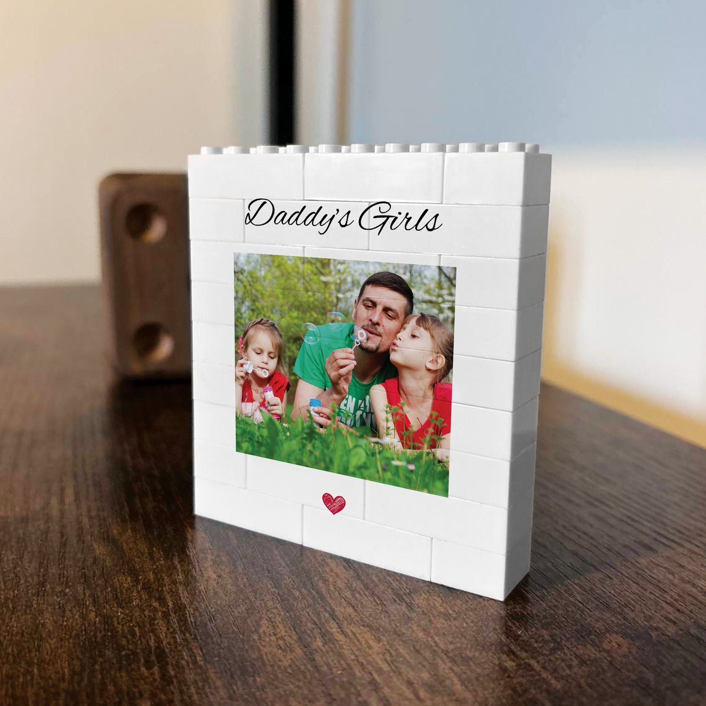 Daddys Girls Personalised Brick Photo Block, Gift for Daddy