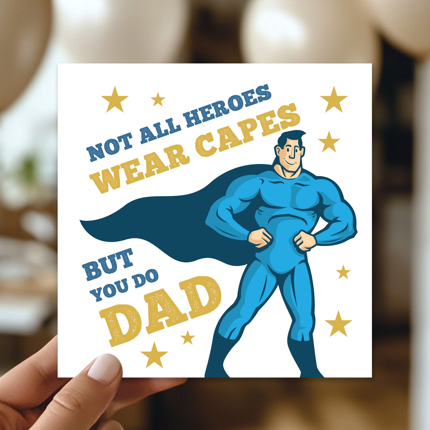Superhero Dad Card From Daughter Son Novelty Dad Card
