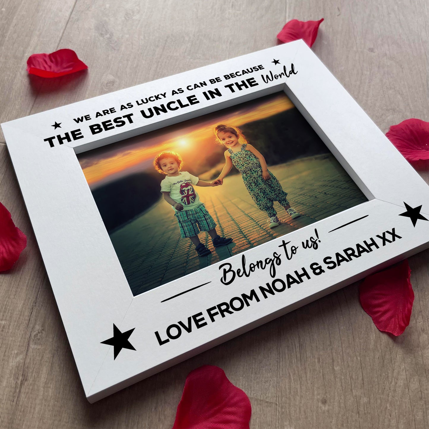 Personalised Uncle Gift From Niece Nephew, 7x5 White Frame