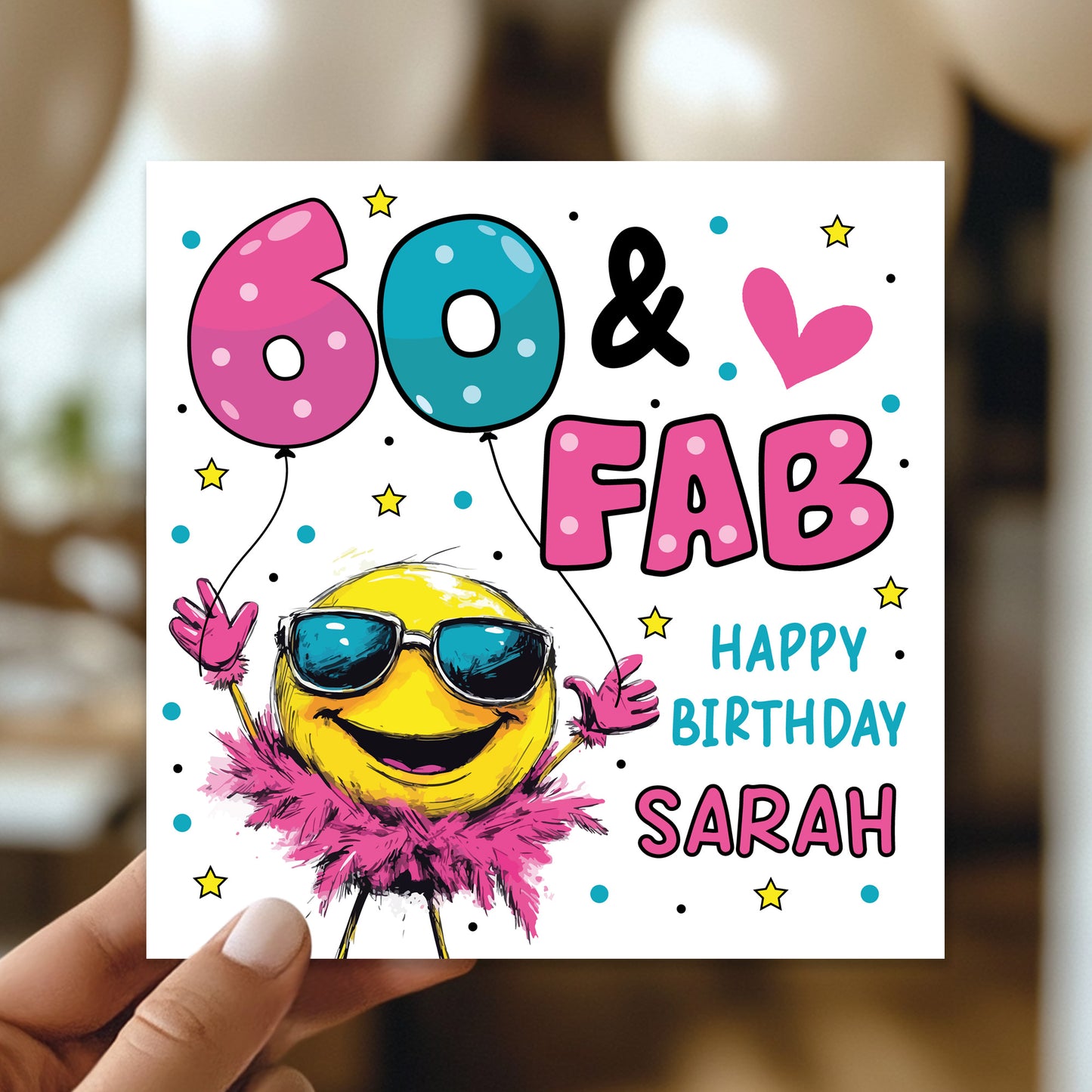 Personalised 60th Birthday Card For Women 60 And Fab For Mum