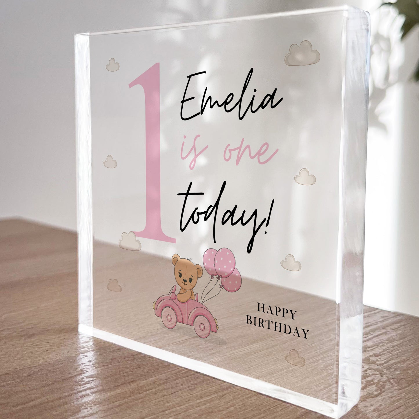 1st Birthday Gift For Baby Girl ONE TODAY Personalised Plaque