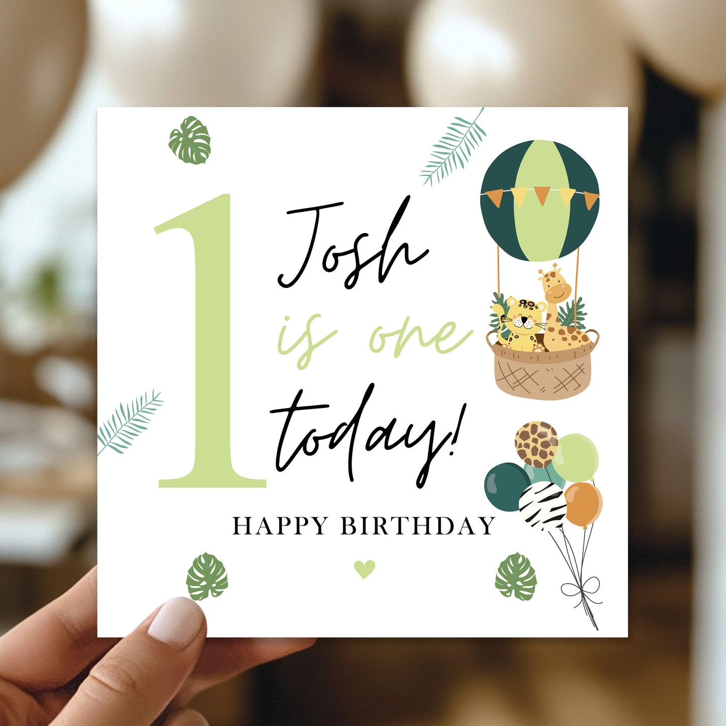 Personalised First Birthday Card For Baby Boy Son Grandson