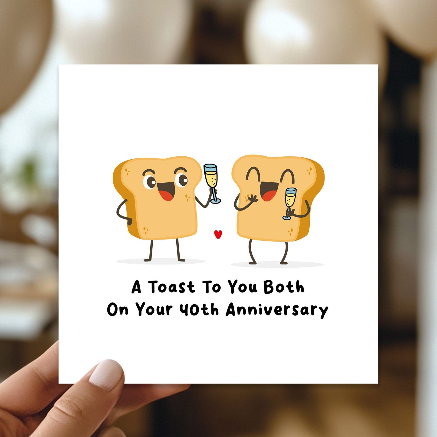 Funny Anniversary Card For Couple Toast To You 40th Anniversary