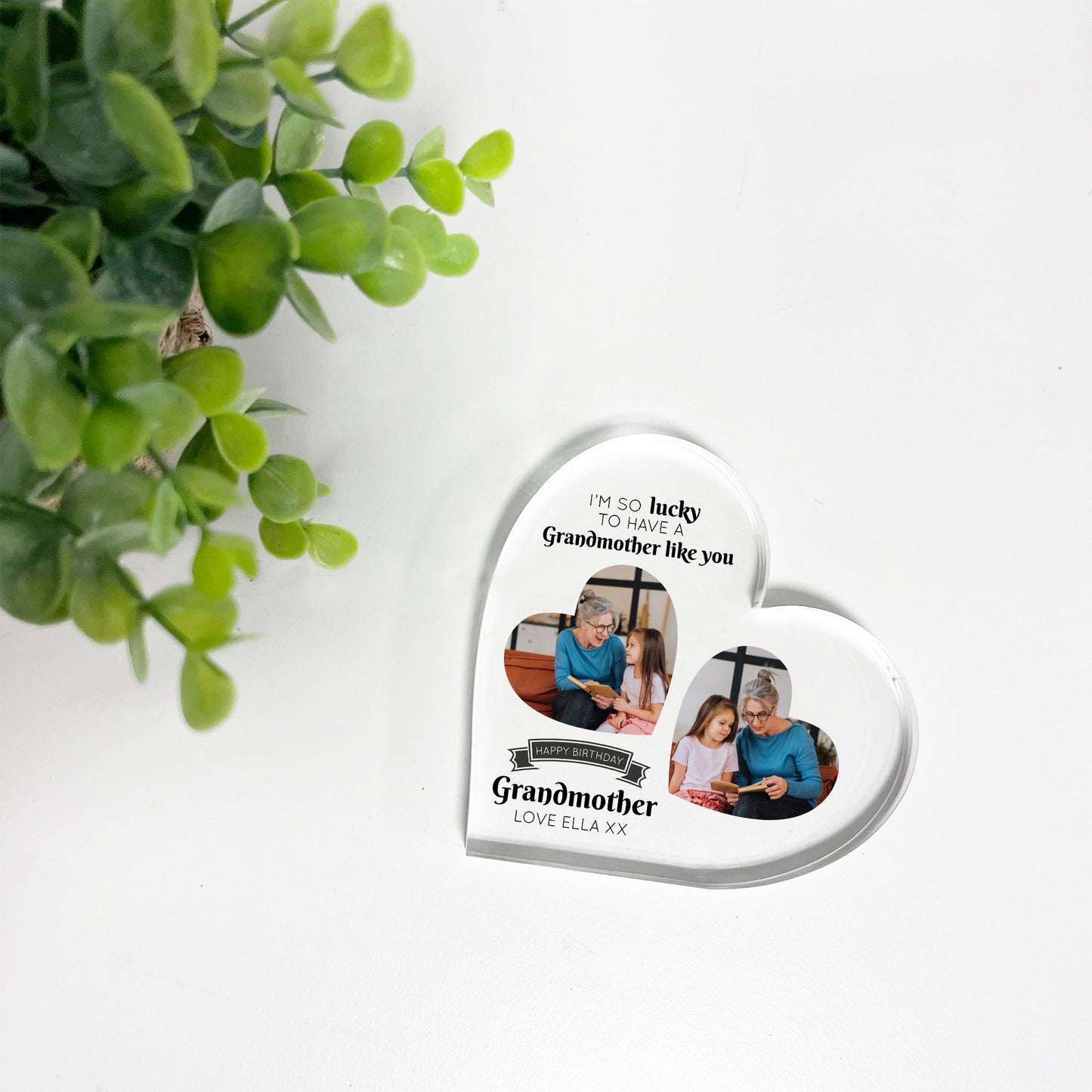 Grandma Gifts from Grandchildren, Acrylic Heart Plaque Grandma
