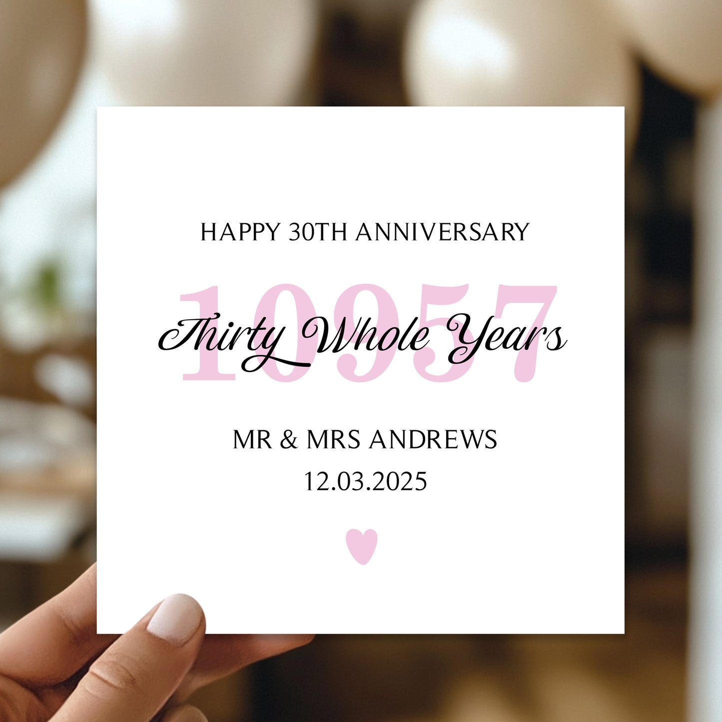 Personalised 30th Wedding Anniversary Card For Husband Wife