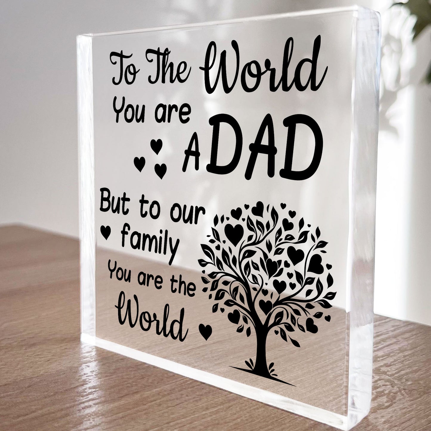 Fathers Day Birthday Gift For Dad Acrylic Block Plaque Present