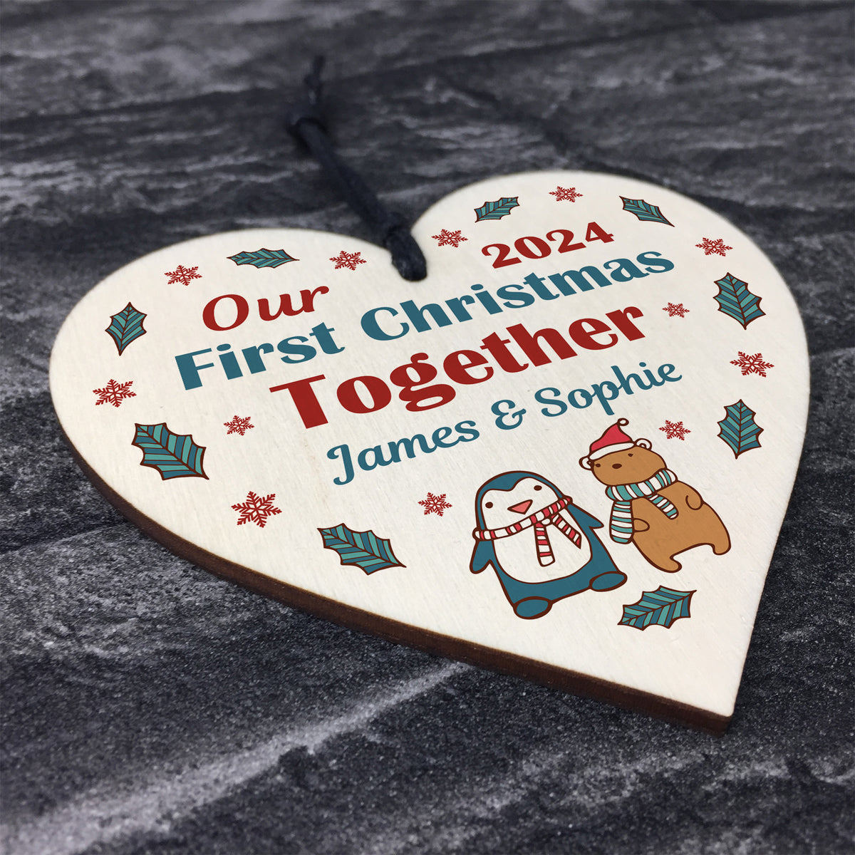 Novelty First Christmas Together Bauble Personalised Couple Gift