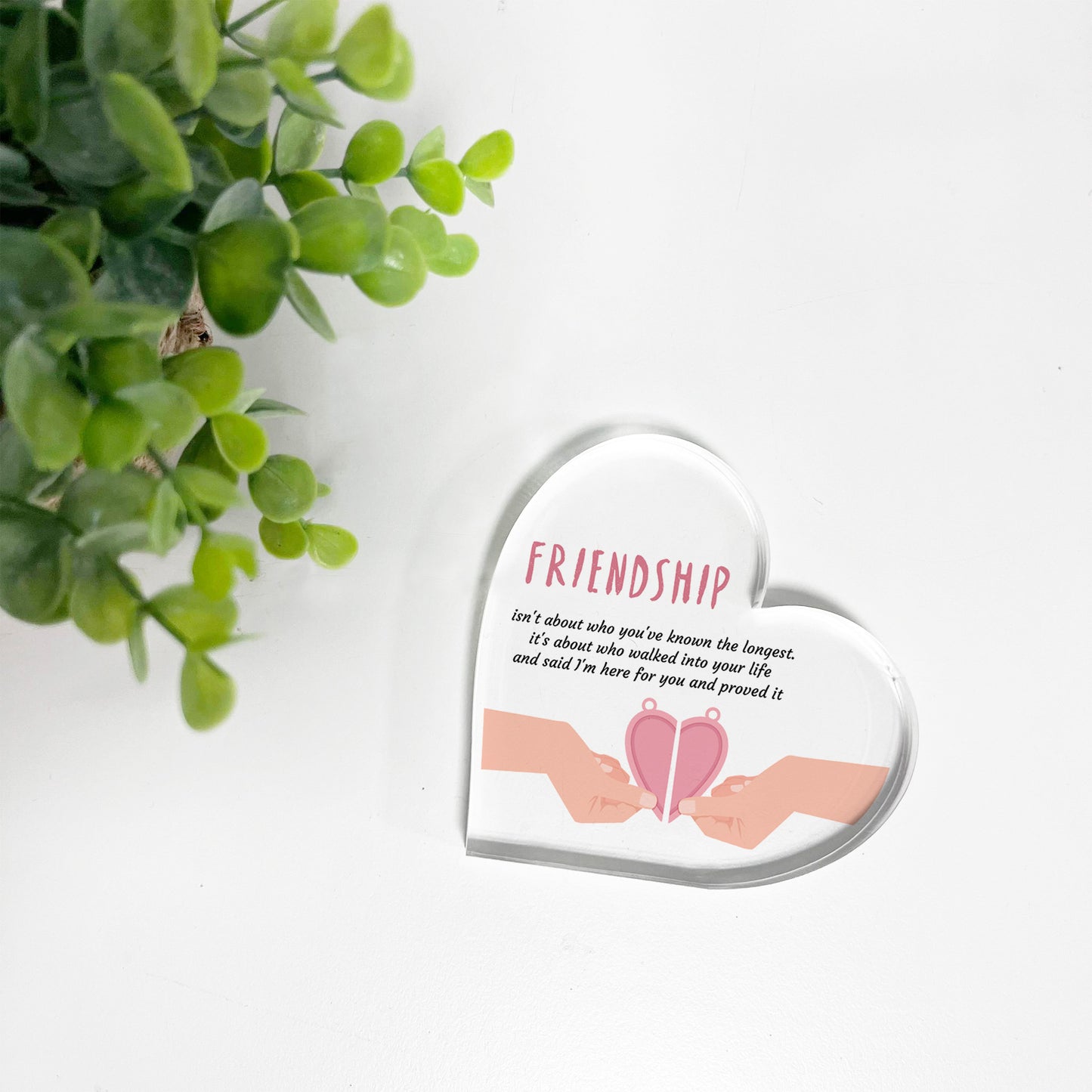 Heart Shaped Friendship Plaque Thank You Gift For Best Friend