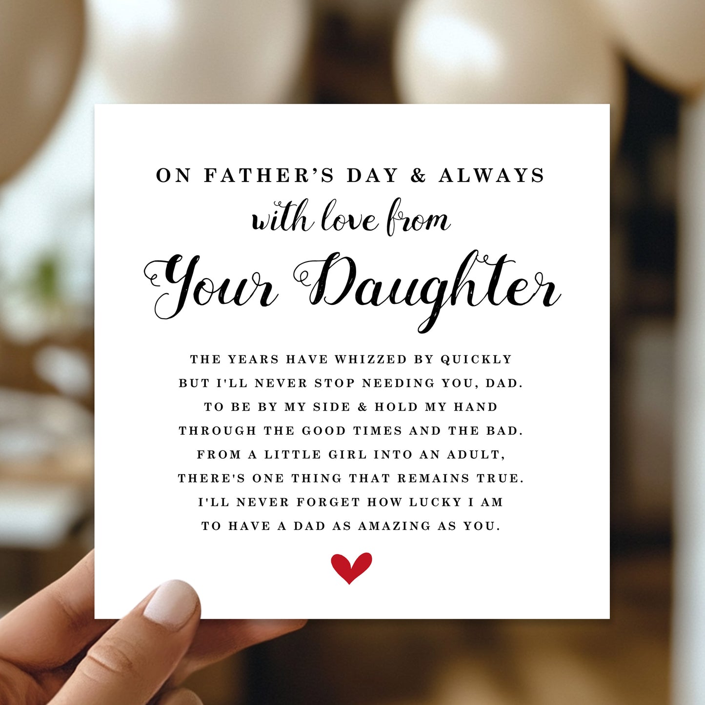 Fathers Day Card From Daughter Happy Fathers Day 145x145mm Card