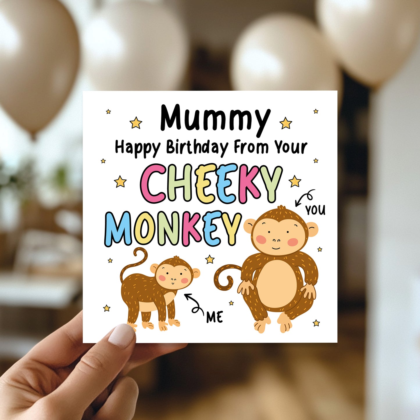 Birthday Card for Mummy From Your Cheeky Monkey Funny Birthday