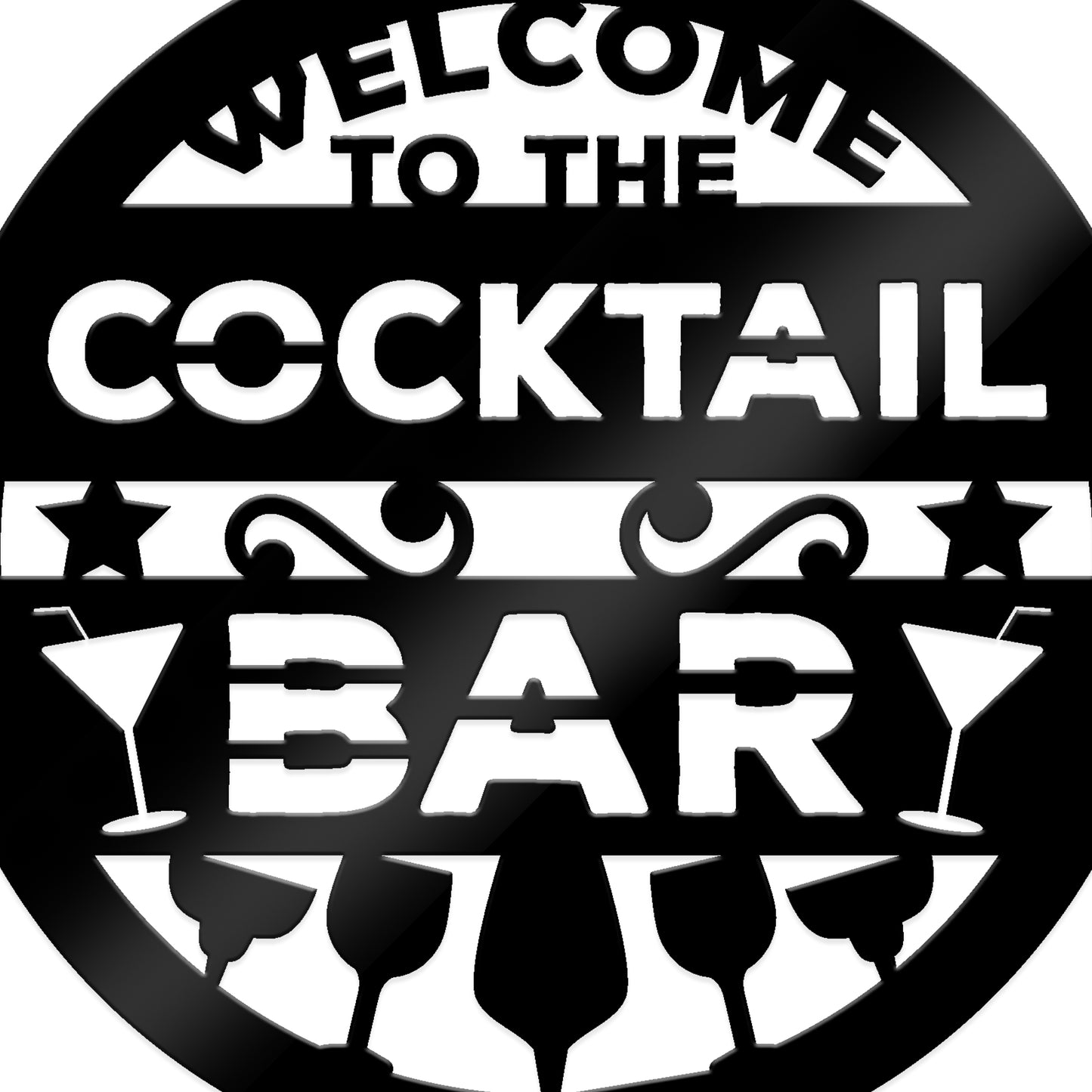 Cocktail Bar Welcome Sign Wall Mounted Home Bar Pub Sign 35x35cm