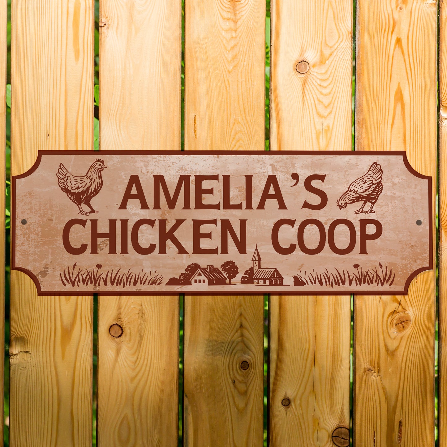 Personalised Chicken Coop Farm Sign For Outside Hen House Plaque