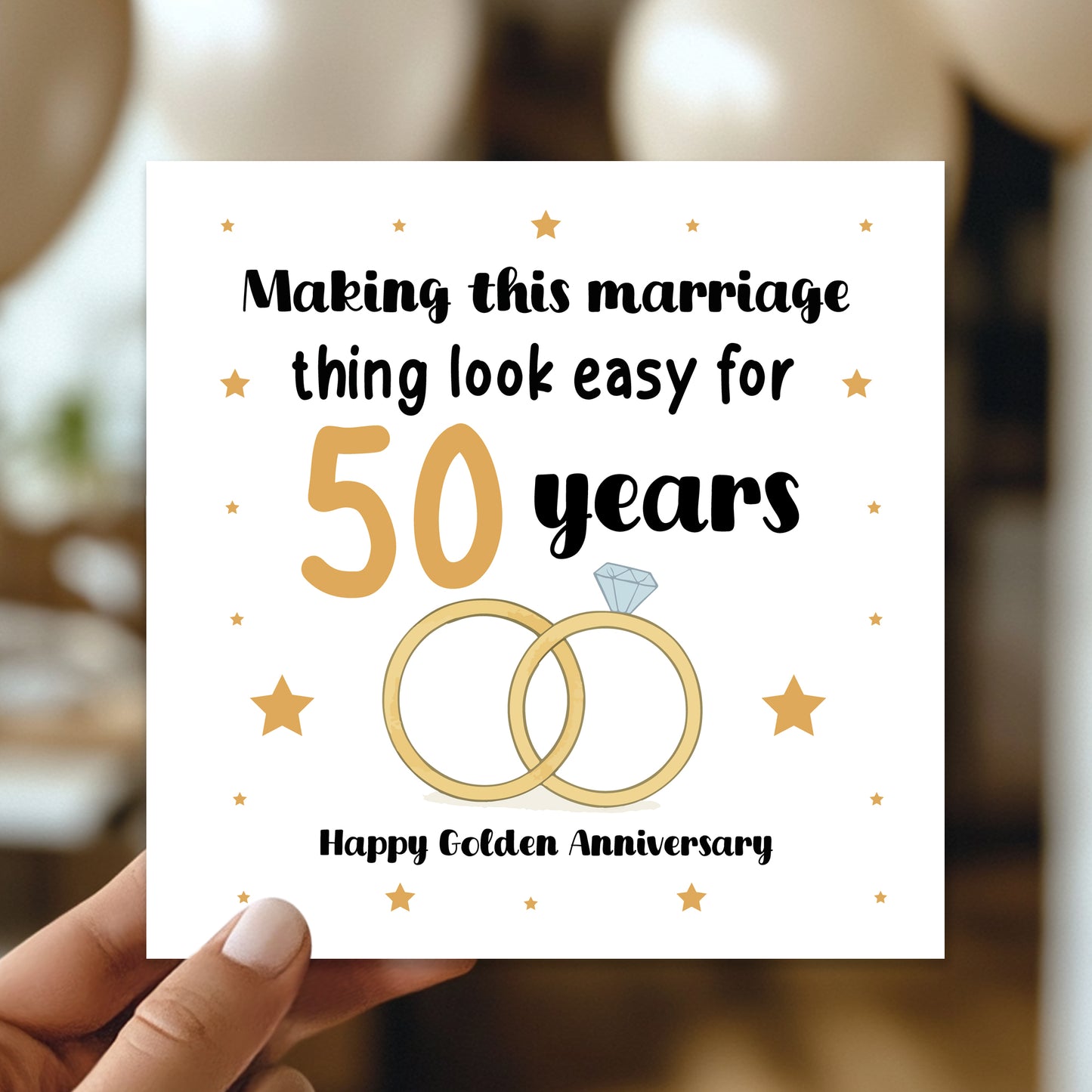 50th Wedding Anniversary Card For Husband Wife Couple