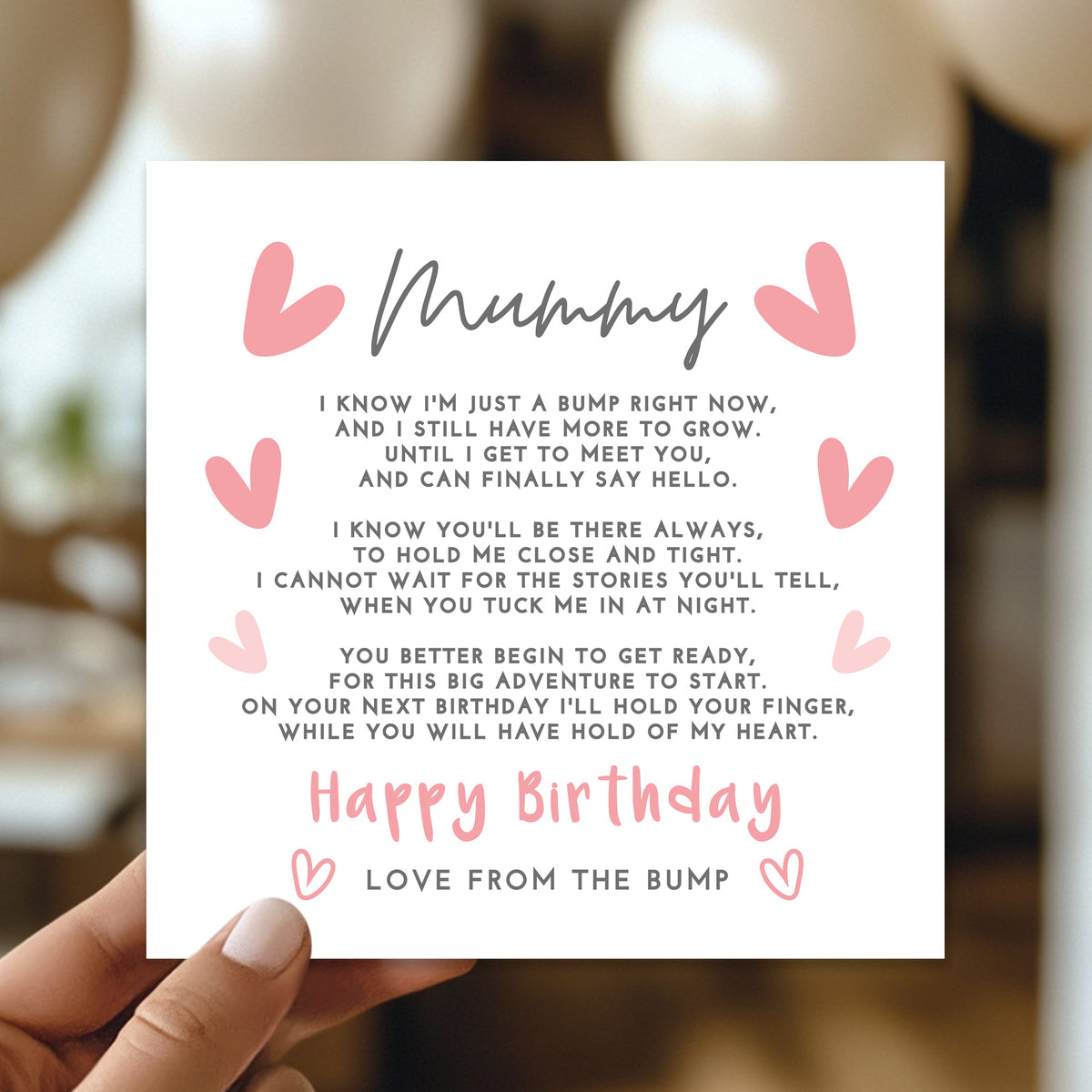 Happy Birthday Card For Mummy From Bump Mummy To Be Card