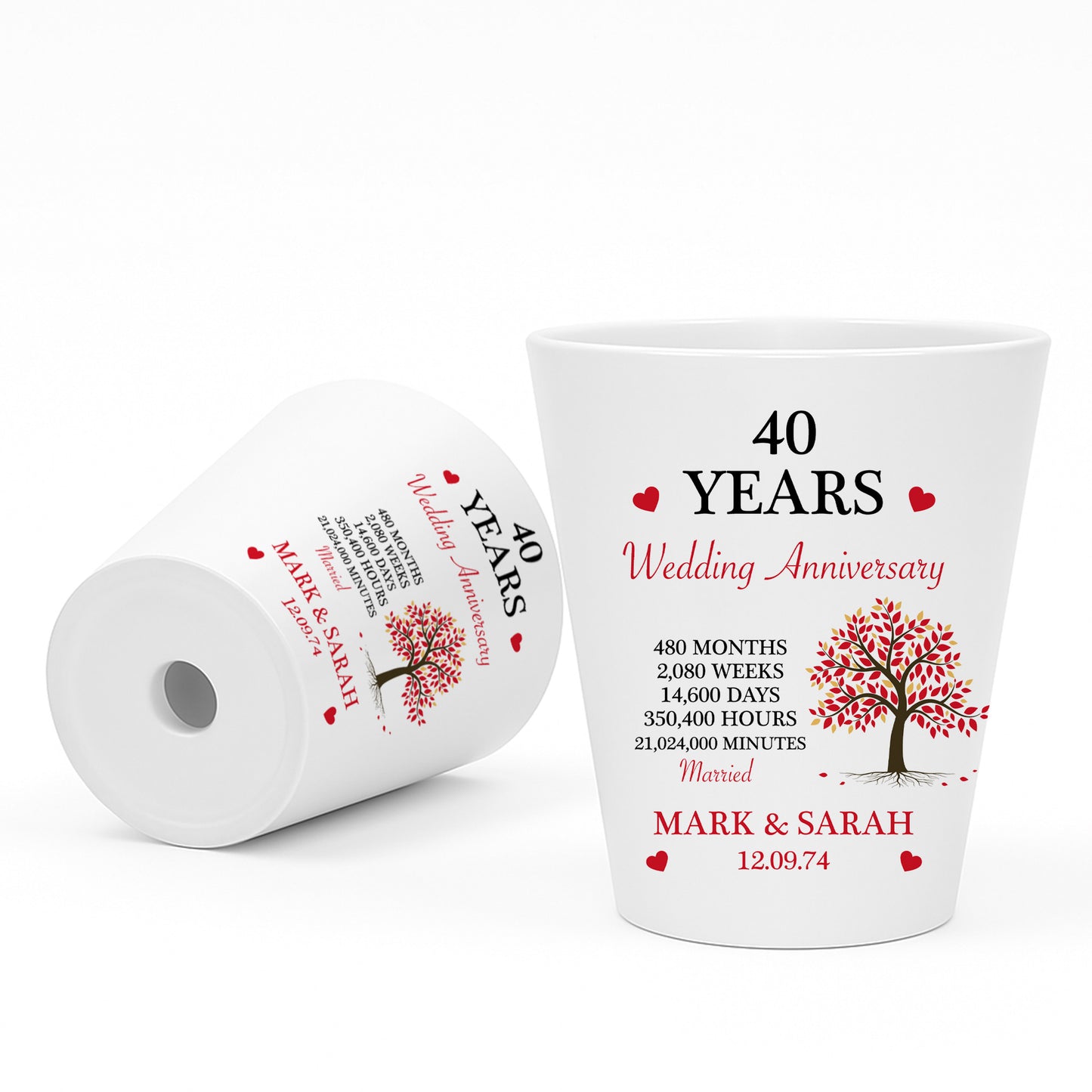 Personalised 40th Anniversary Gift Husband Wife Ruby Wedding