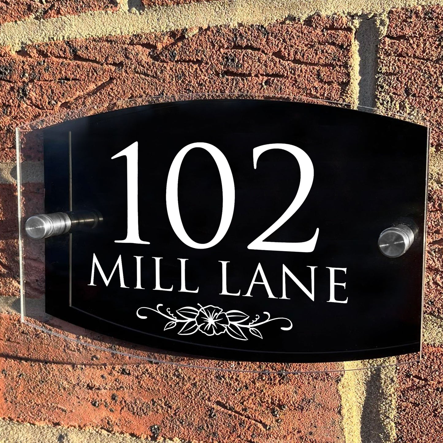Contemporary House Number Sign Plaque 200x130mm Acrylic Sign