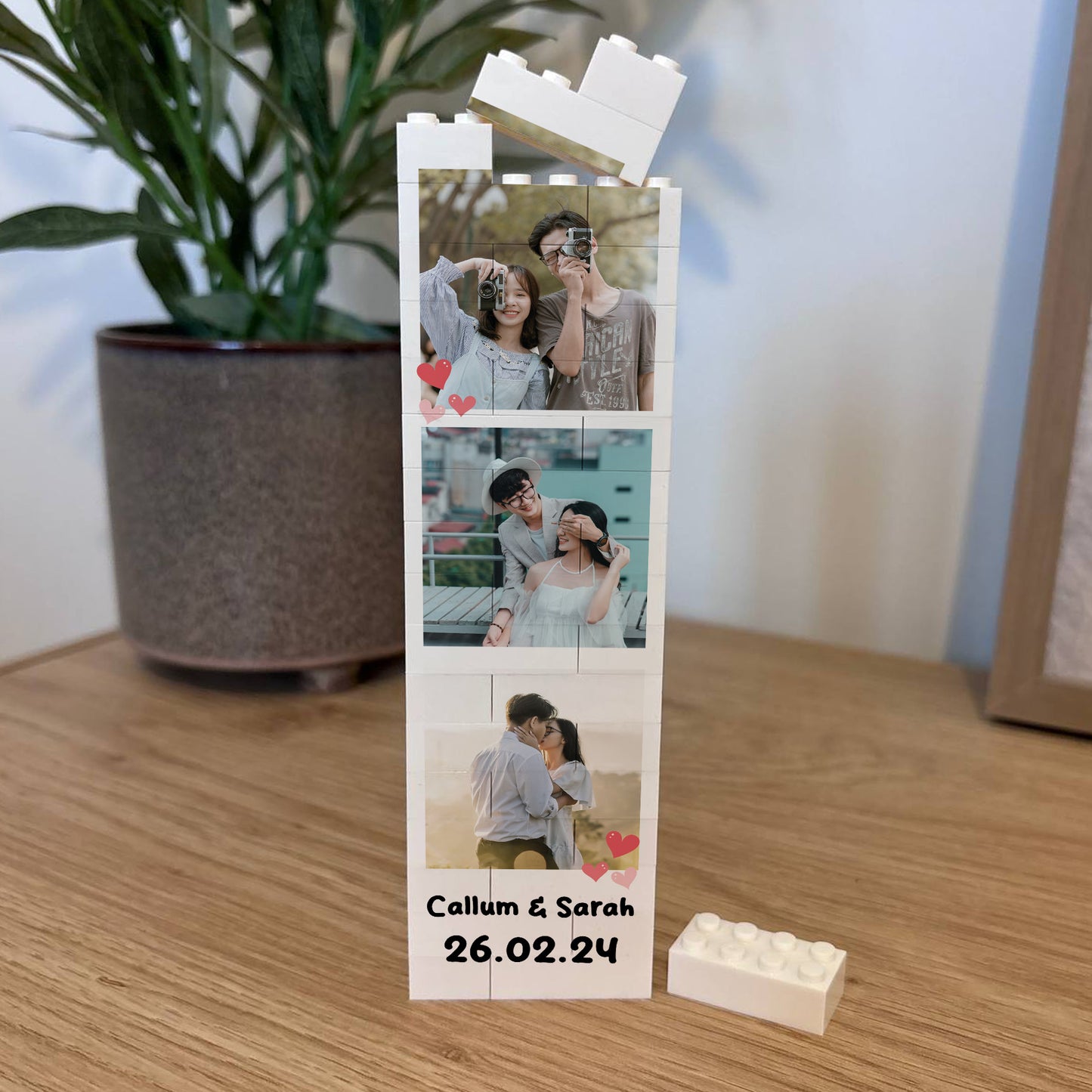 Personalised Building Block With Photos Gift For Couple