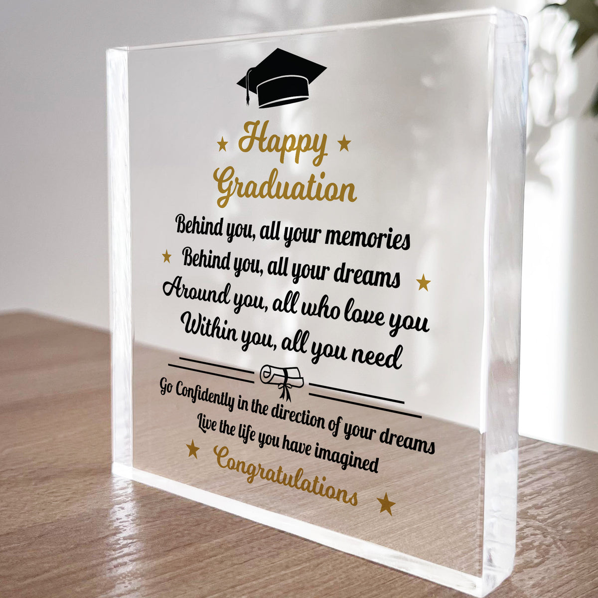 Happy Graduation Plaque Congratulations Graduate Degree Gift