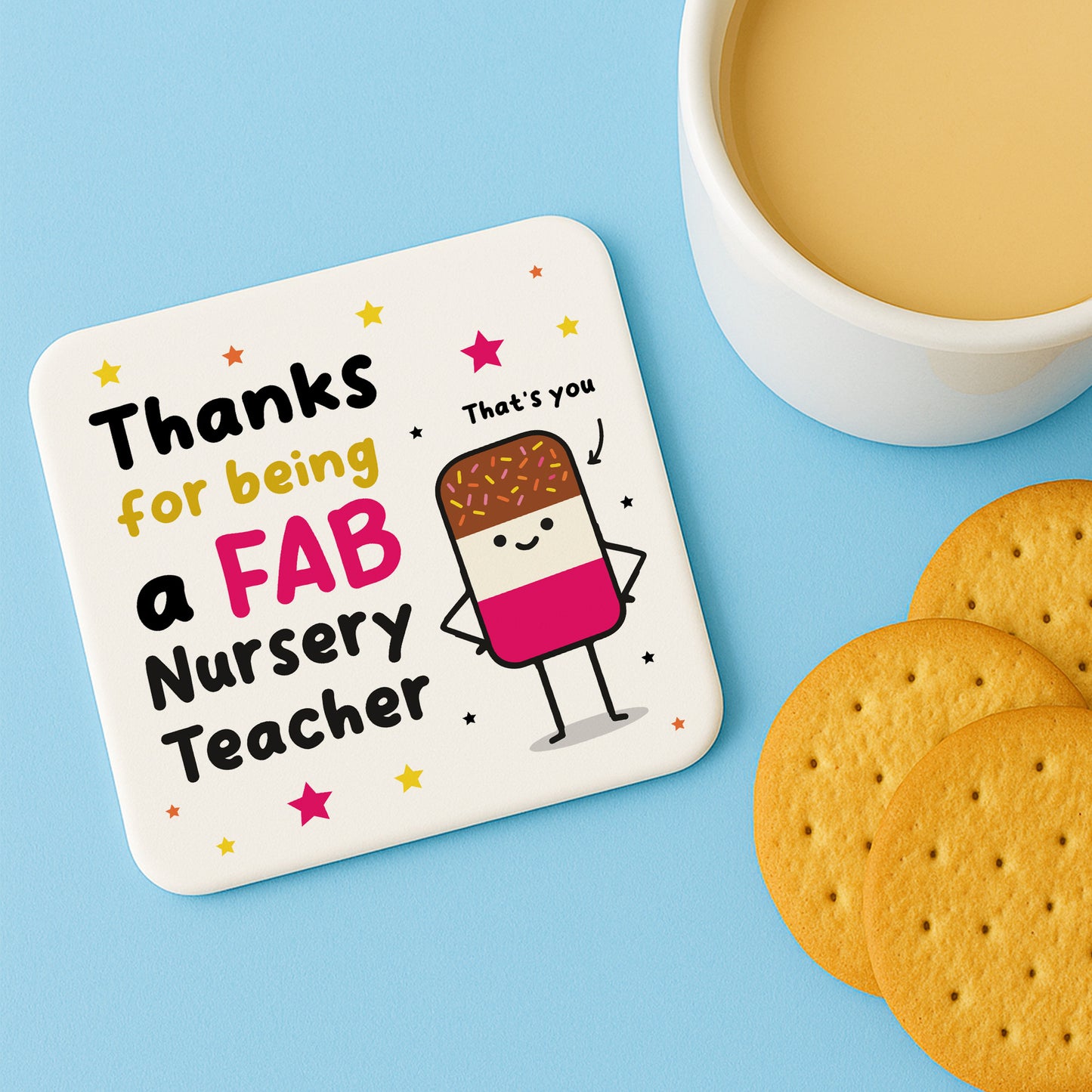 Nursery Teacher Coaster Thank You Gift FAB Teacher Appreciation
