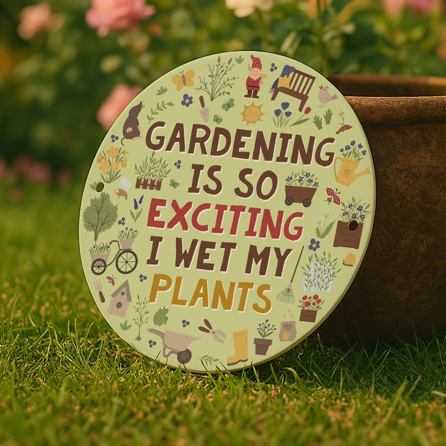 Garden Sign For Outdoor WET MY PLANTS Sign Wall Mounted Sign