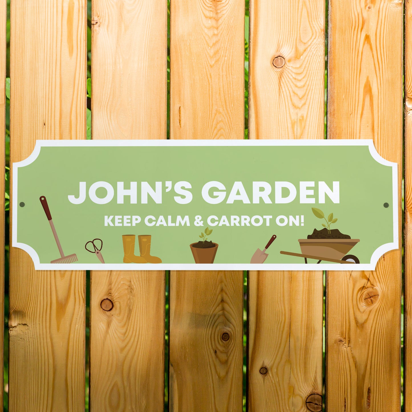 Garden Sign Personalised Home Decor Plaque For Garden 300x100mm