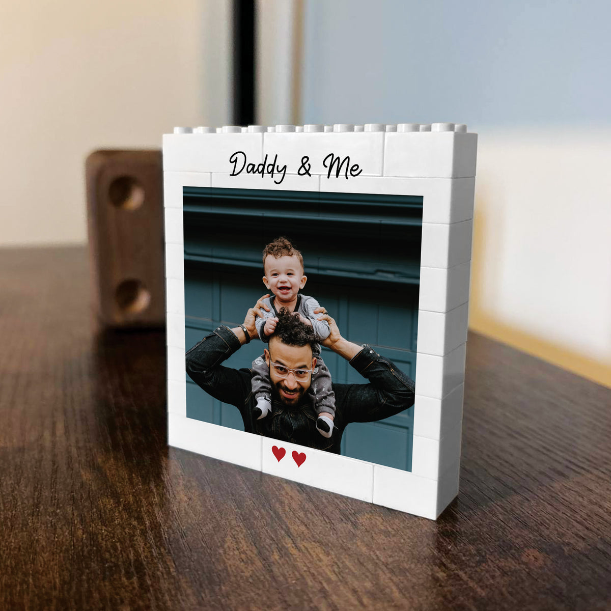 Personalised Photo Block Daddy And Me Present For Fathers Day