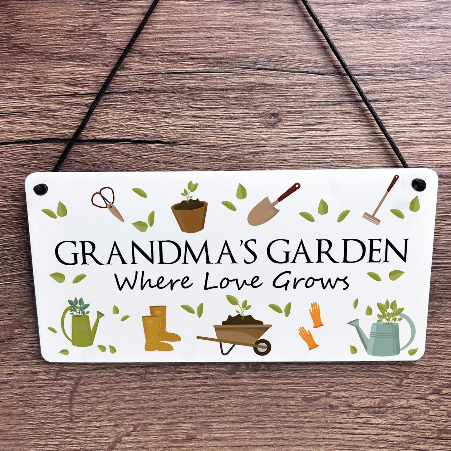 Grandmas Garden Sign For Outside Hanging Shed Plaque Yard