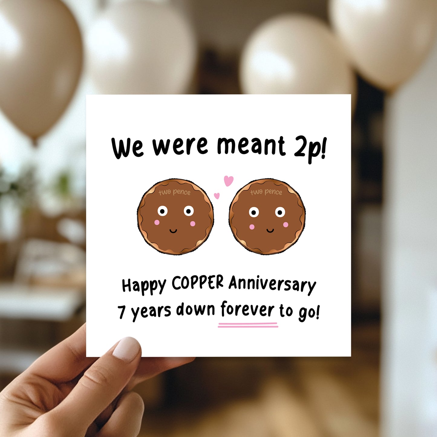 Funny 7th Anniversary Card For Husband Wife Copper Anniversary