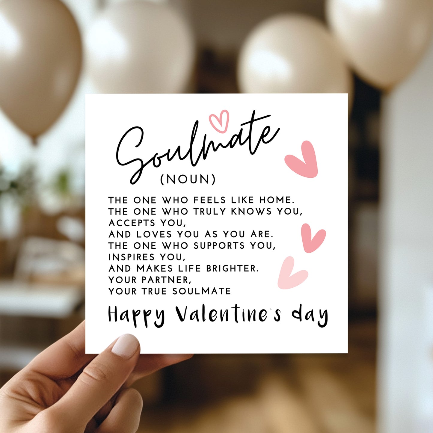 Soulmate Valentines Card Boyfriend Husband Valentine Card