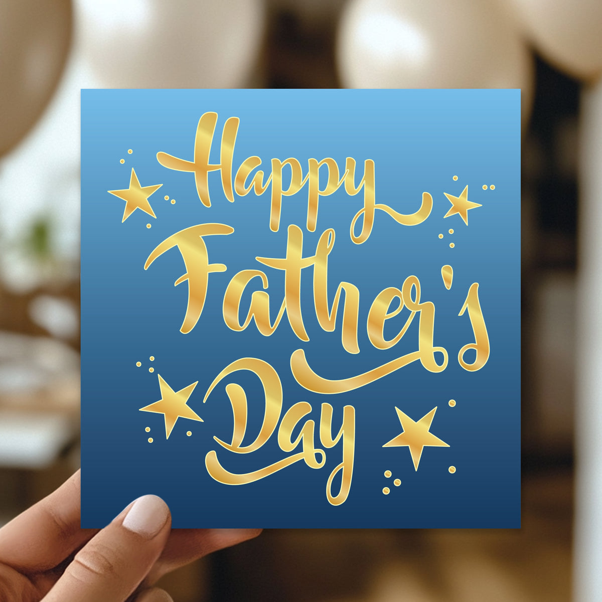 Card For Dad For Fathers Day With Envelope Included Gold Stars