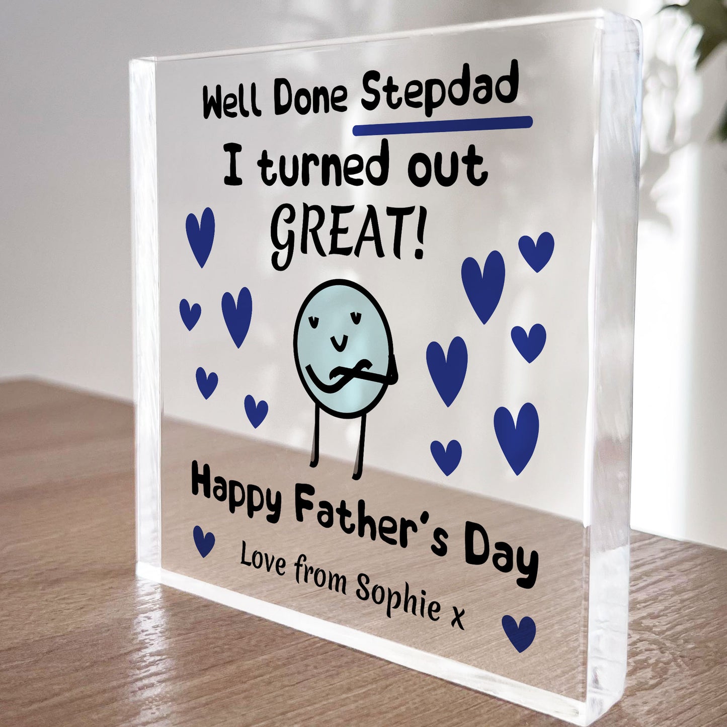 FUNNY JOKE Gift For Stepdad For Fathers Day Personalised Block