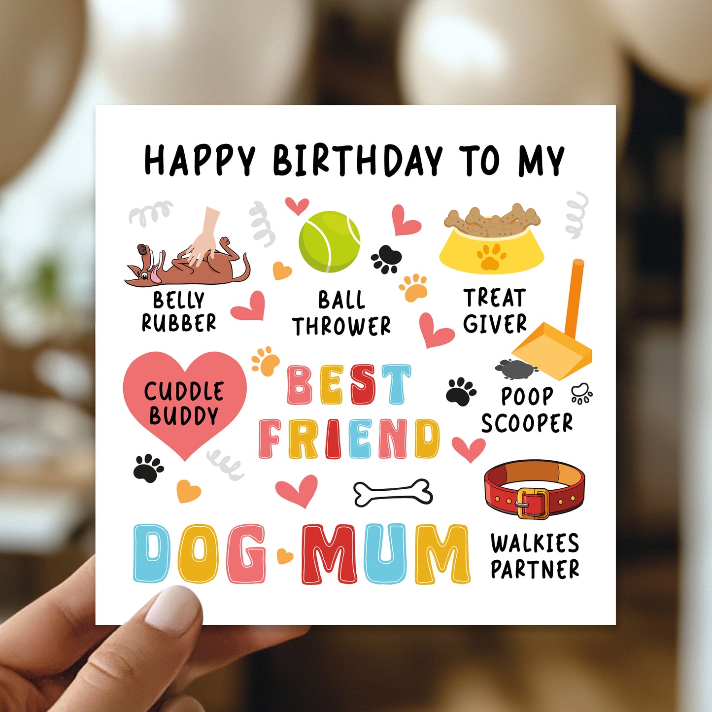 Happy Birthday Card From The Dog Birthday Card For Best Dog Mum