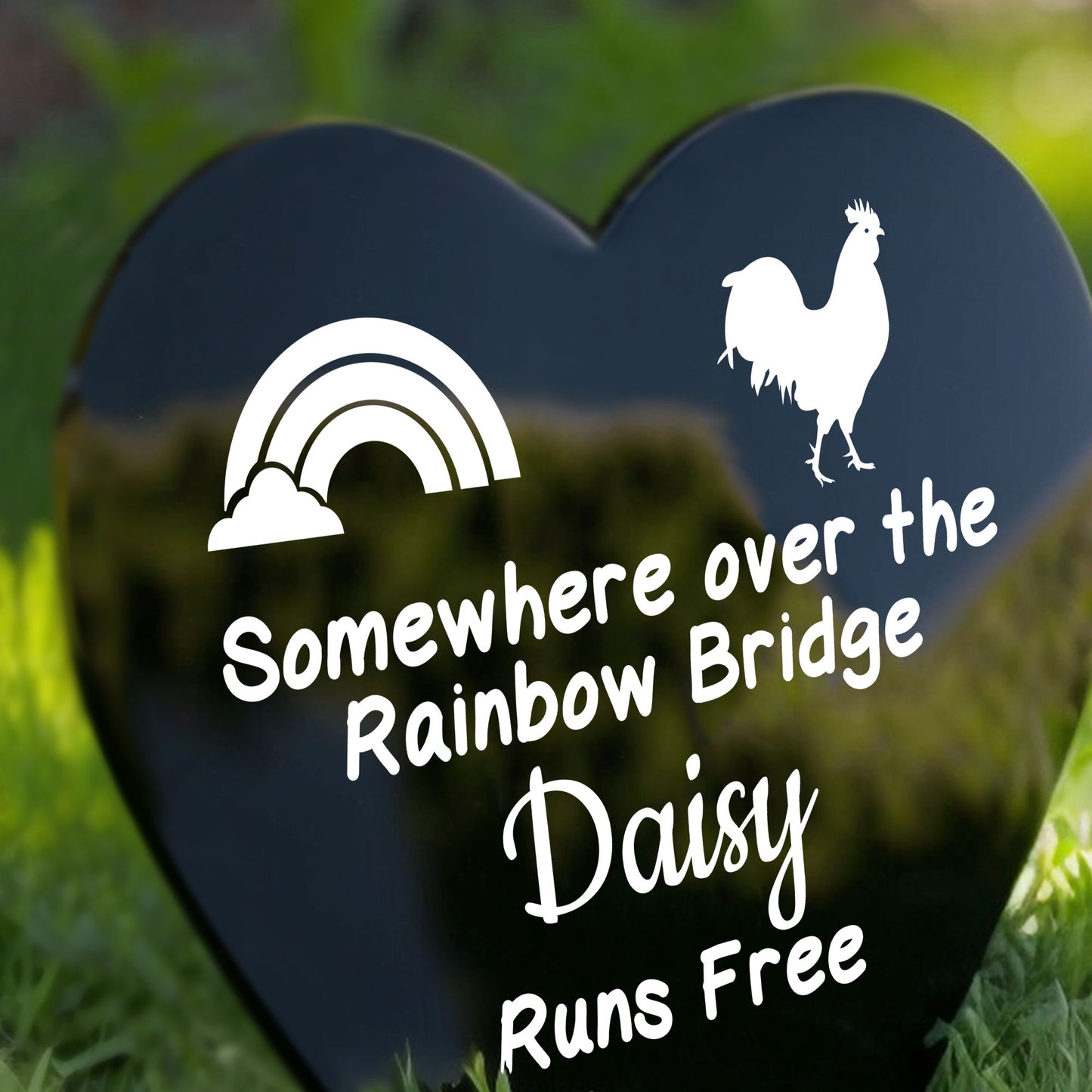 Personalised Chicken Memorial Plaque Grave Stake Custom Name