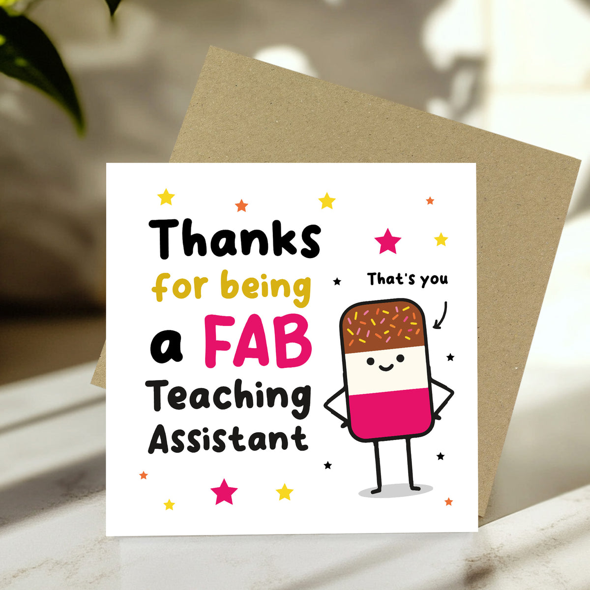 Teaching Assistant Thank You Gift Set Plant Pot and Card