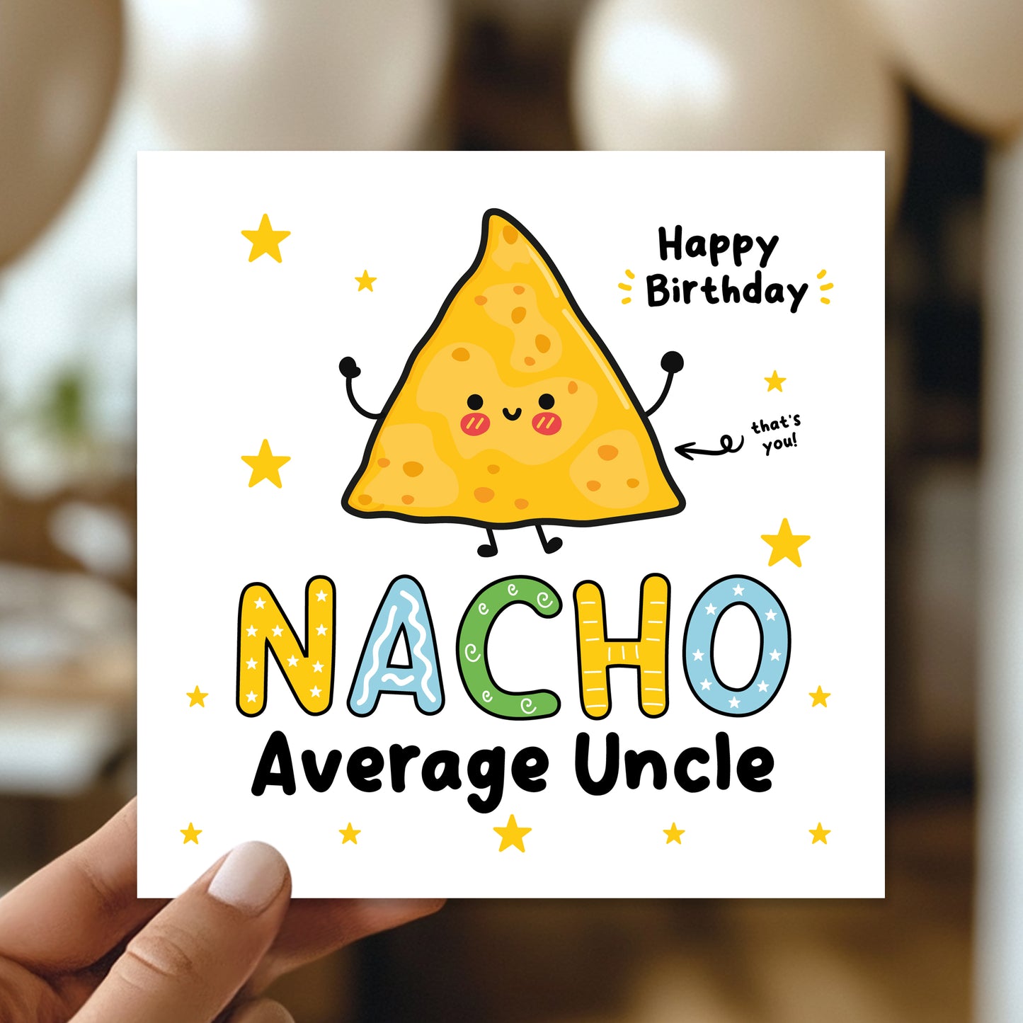 Birthday Card For Uncle NACHO Average Uncle Card Funny Birthday