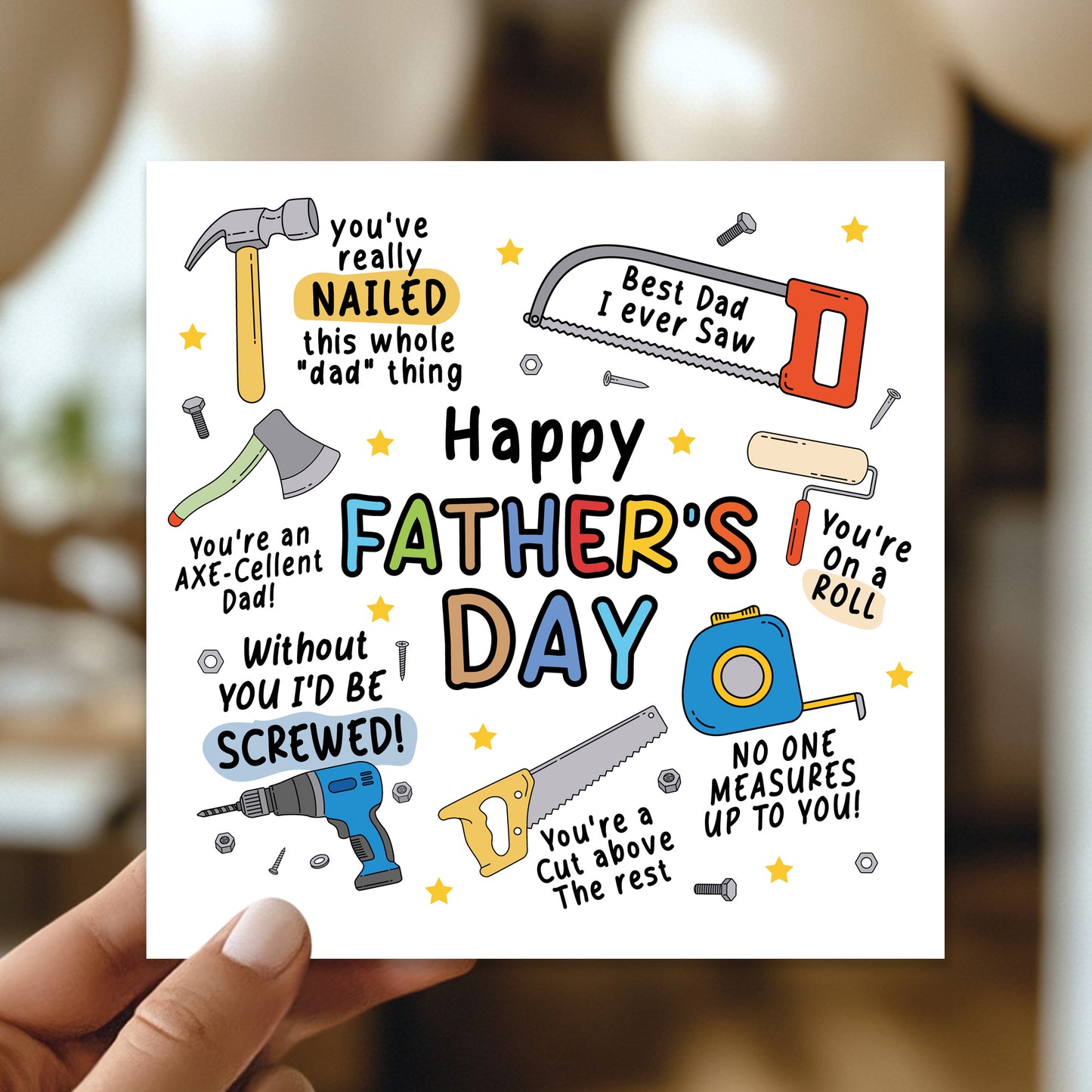 Happy Fathers Day Card Novelty Tool Pun Card For Dad Father's