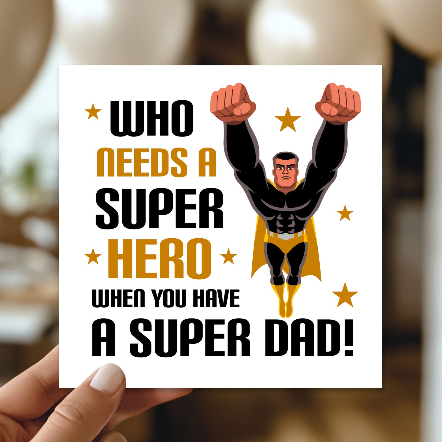 Superhero Dad Card For Fathers Day Birthday Novelty 145x145mm