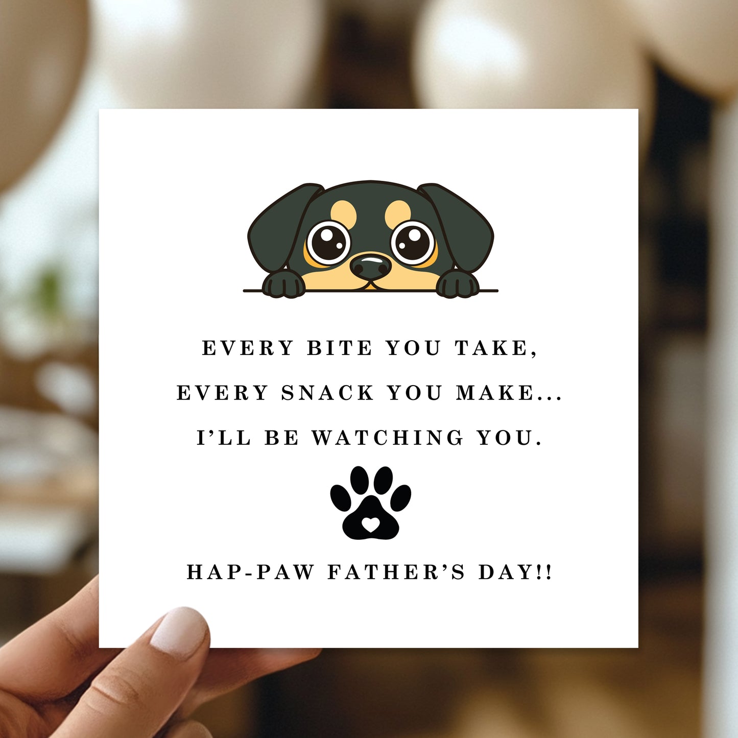 Funny Fathers Day Card From Dog Hap-paw Fathers Day Card Joke