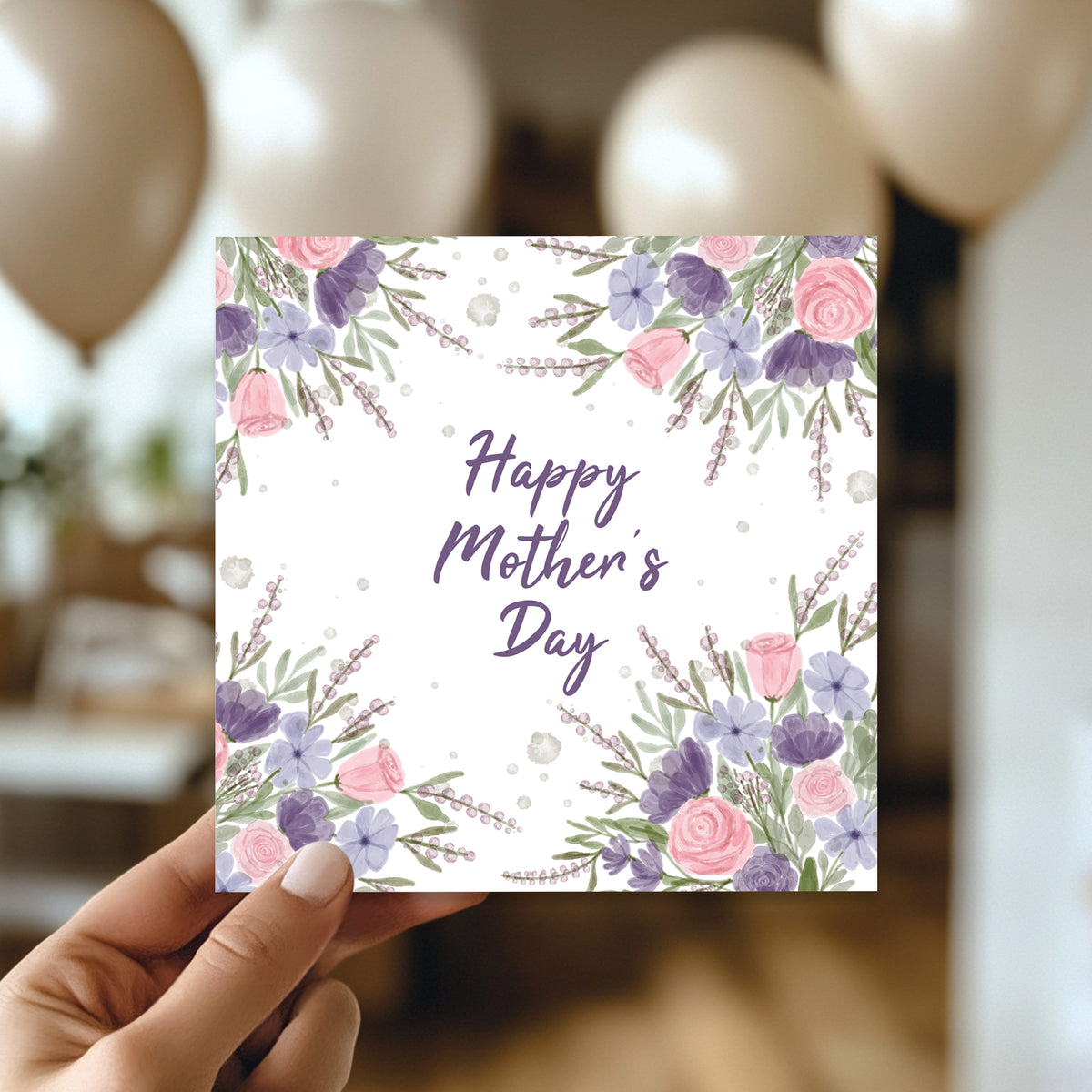 Cards for Mum Pastel Mother's Day Card Happy Mothers Day Flower