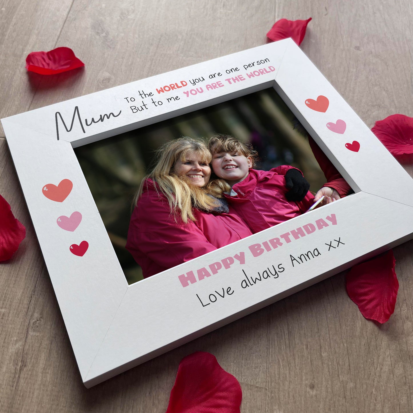 Personalised Birthday Mum Gifts White Wood 7x5 Photo Frame Gift