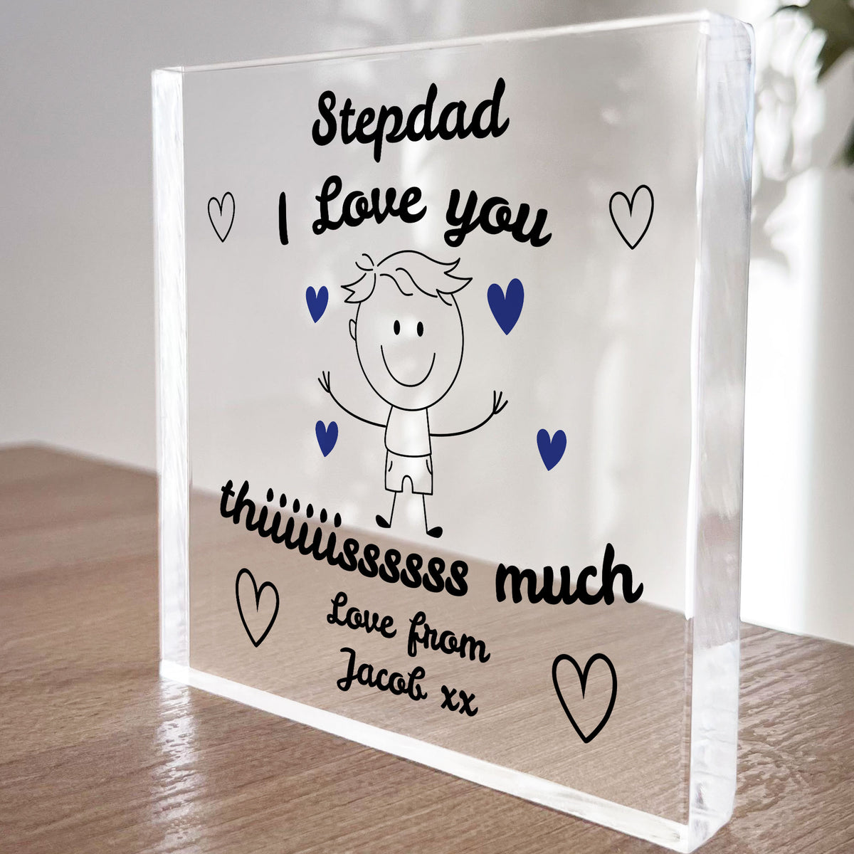 Gift For Stepdad I Love You This Much From Son Personalised Sign