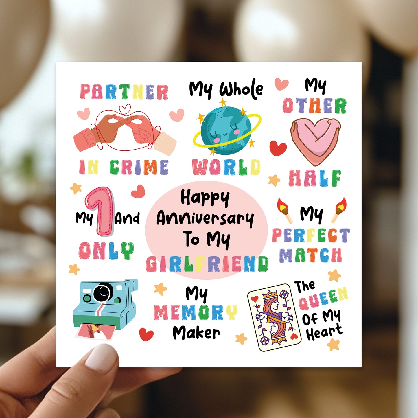 Happy Anniversary Card For Girlfriend Kraft Envelope