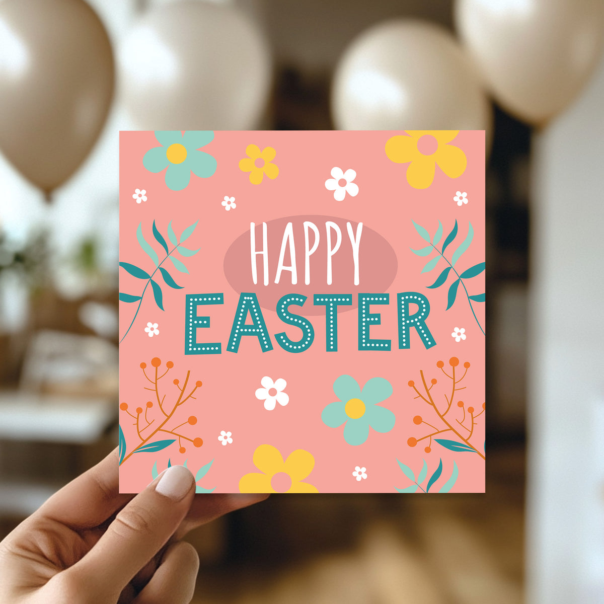Easter Card, Pink Easter Card, Card For Easter, Easter Wishes