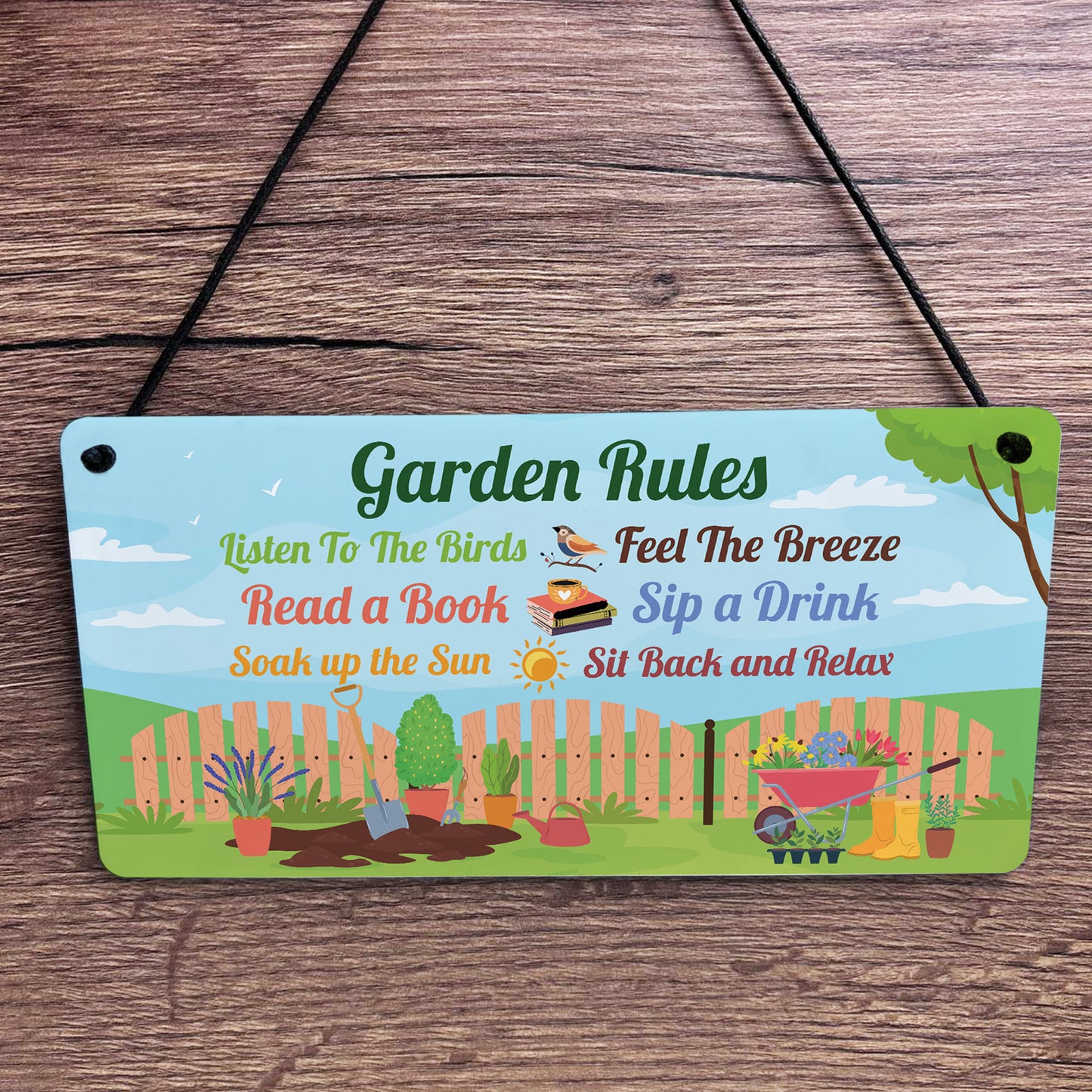 Garden Signs Outdoor Hanging Sign For Fence Door Garden Signs