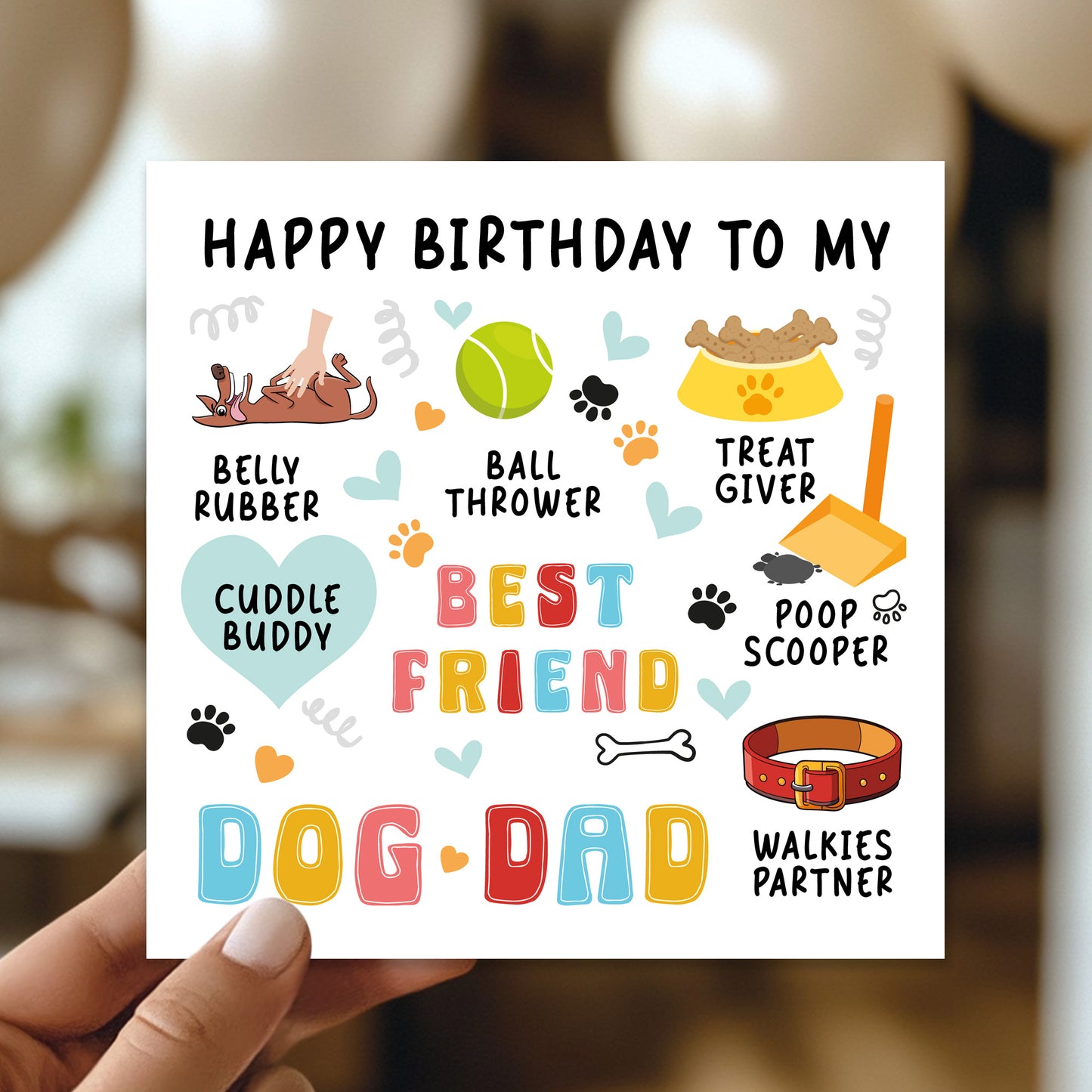 Happy Birthday Card From The Dog Birthday Card For Best Dog Dad