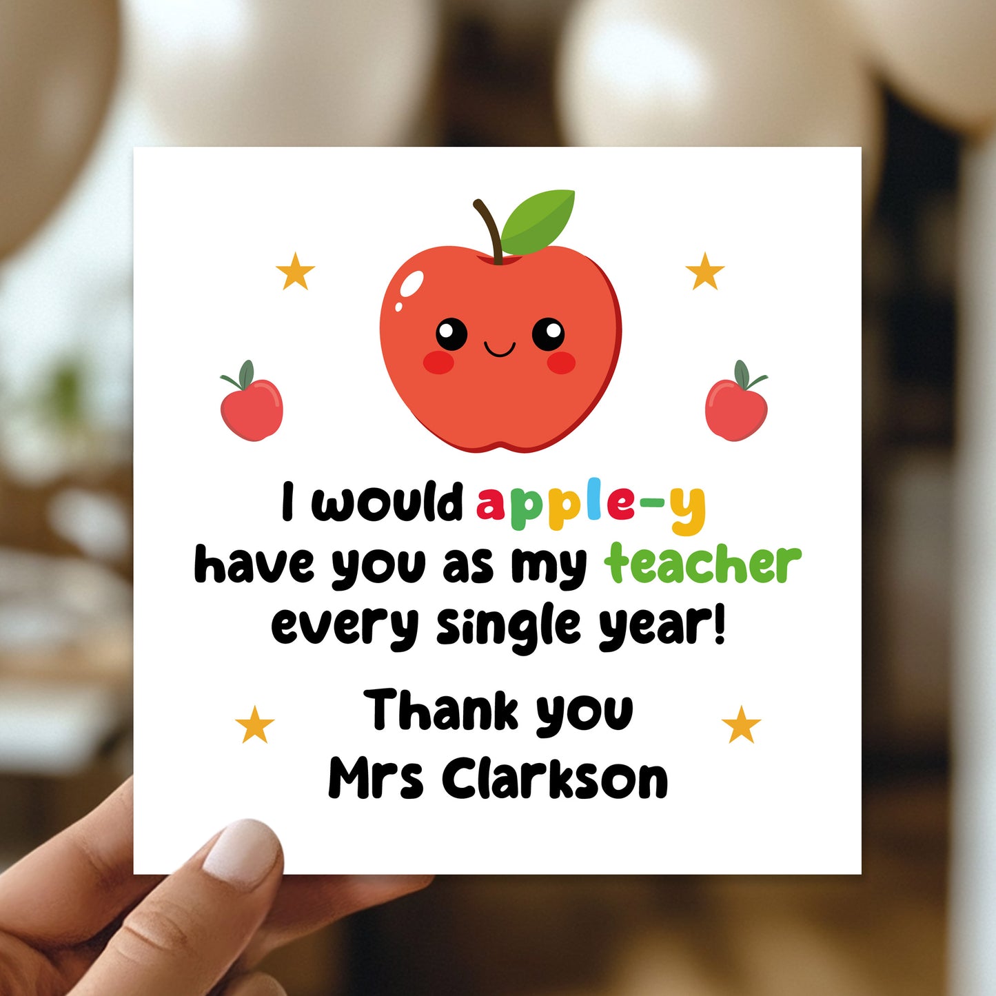 Funny Thank You Card For Teacher Appley Have You As My Teacher