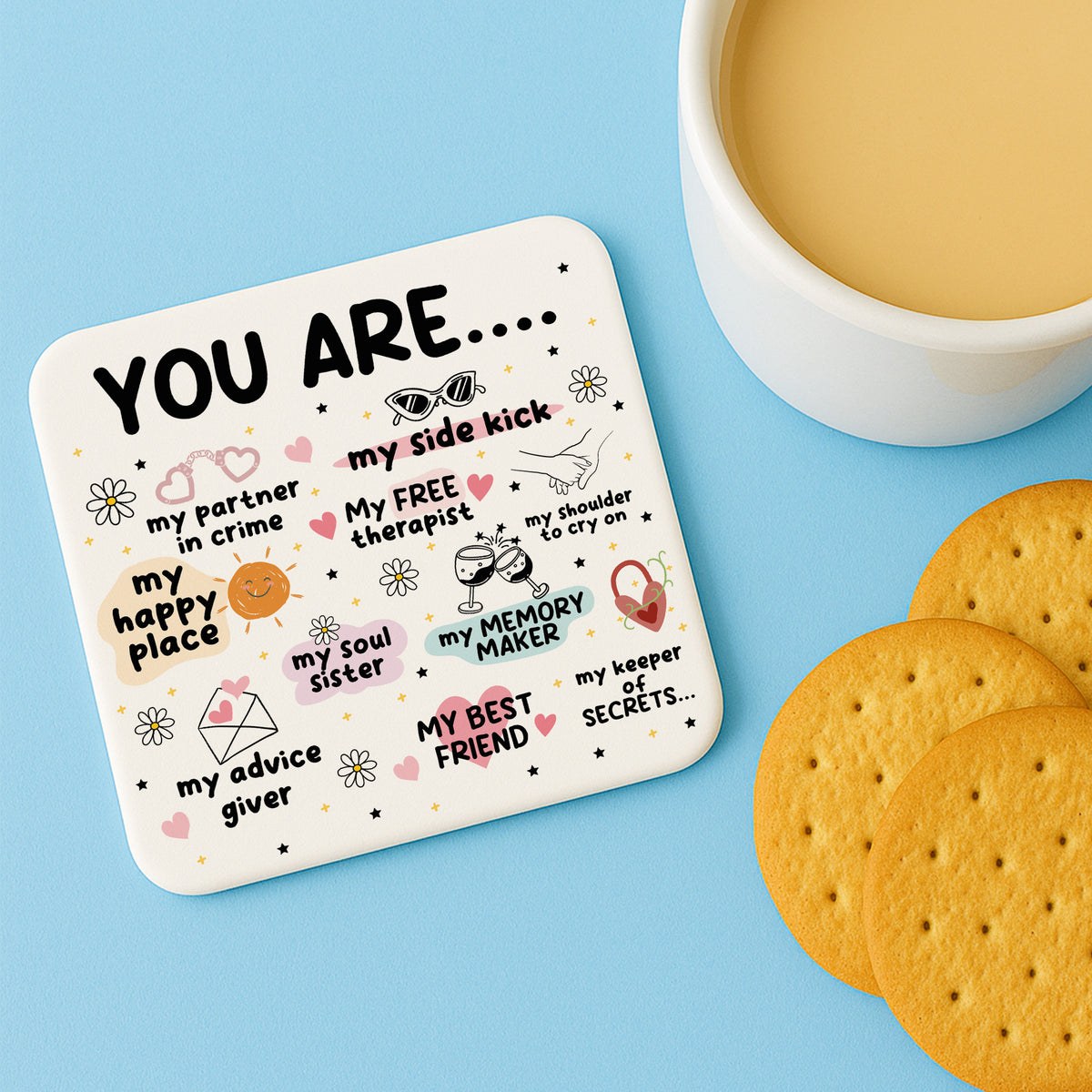 Christmas Birthday Gift For Best Friend Bestie Coaster