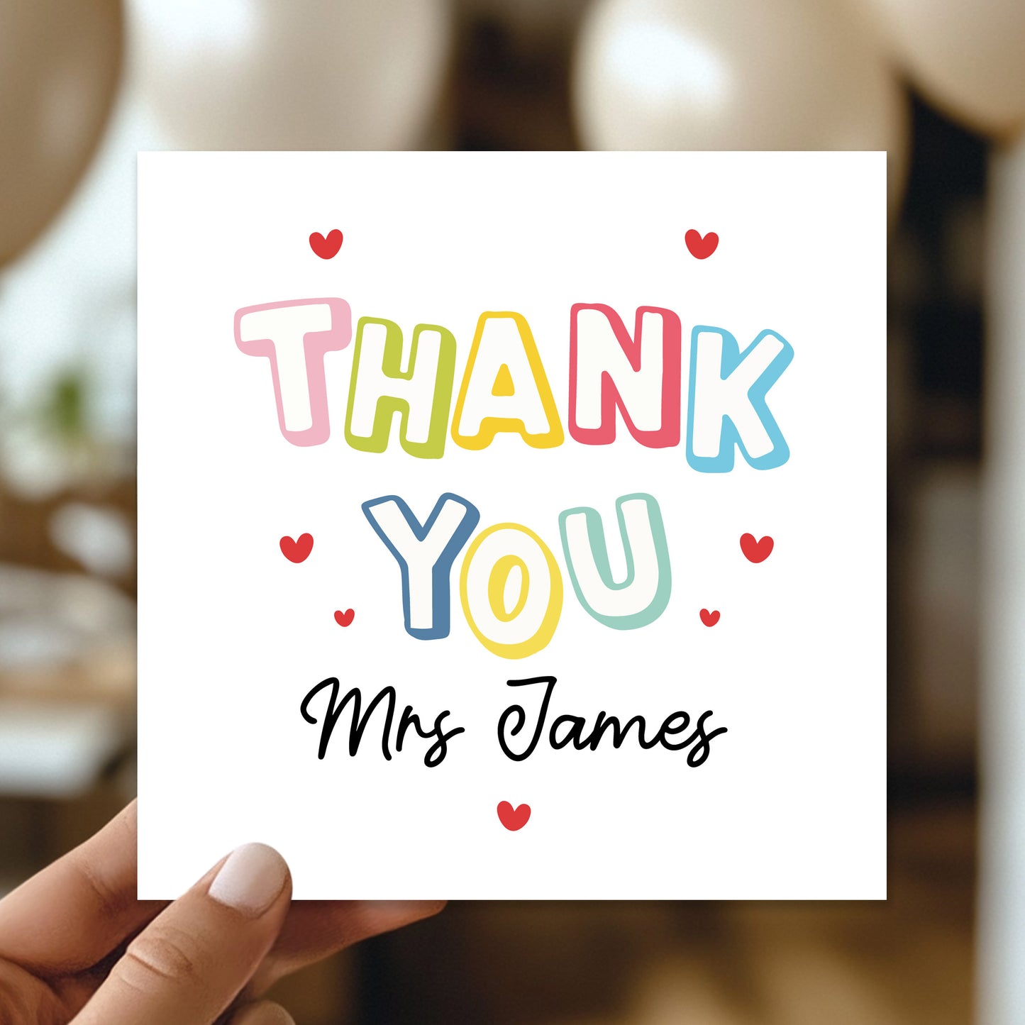 Personalised Teacher Thank You Cards End of Term Leaving School