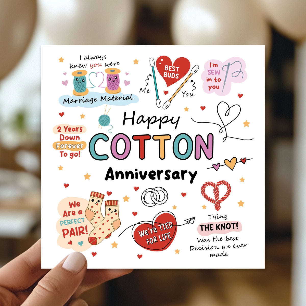 Funny 2nd Anniversary Card Cotton Anniversary Cards For Husband